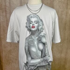 Vintage Y2K Marilyn Monroe Tattoo T-Shirt Short Sleeve Graphic Tee Streetwear
